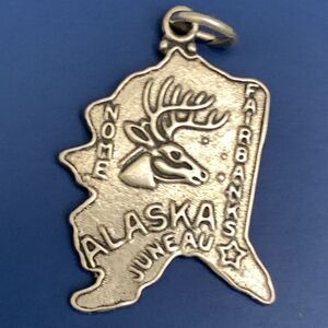 Alaska State Sterling Silver Jewelry Charm #travel #Anchorage